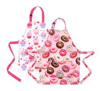 KIUEZIR 2pcs Chefs Aprons, Waterproof Linen Fabric Material with Big Pockets, Cute Painting Pottery Aprons for Art & Baking, Birthday & Anniversary Presents for Friends or Family Members