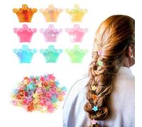 KIUEZIR 80PCS Small Crown-Shaped Hair Claw Clips - Mini Glossy Finish Grip Clips for Braiding, Non-Slip & Strong Hold, Cute Tiny Headwears for Women Daily Use & Party Hairstyles
