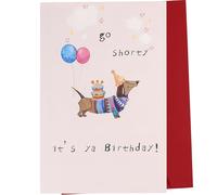 KIUEZIR Birthday Card for Women, Cute Dachshund Decor with Funny Short Texts, Thick & Durable & Foldable Greeting Card Includes Red Envelope, for Mum, Sister, Friend, Adults Birthday Prensents, Pink