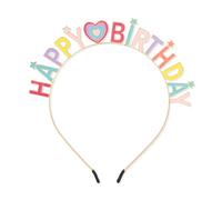 KIUEZIR Colourful "Happy Birthday" Birthday Headband, High-Quality Lightweight Metal Birthday Crown Women with Cute Heart Design, Headpiece for Birthday Parties, Celebrations & Photo Shoots