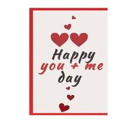 KIUEZIR Funny Valentines Card for Him & Her, “Happy You + Me Day” Texts Printed, Durable & Foldable Valentine’s Day Greeting Card Includes Envelope for Husband & Wife Anniversary