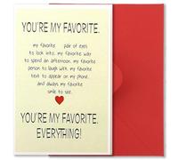 KIUEZIR Warm Valentines Card for Him & Her, “You’re My Favorite” Texts Printed, Durable & Foldable Valentine’s Day Greeting Card Includes Envelope for Husband & Wife Anniversary