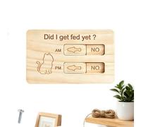 Kiughrrty Dog Feeding Reminder Wooden Magnetic Treat Eating Check Sign | with AM and PM Sliding Button Did You Feed The Dog for Kitten Puppy Cage Dinner Home Refrigerator Medium Large Breed
