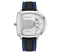 KIUGOP Men's Watch Silicone Watches Men's U-Shaped Analog Quartz Wrist Watch with Rubber Strap No Pointer Concept Watch Casual Watch for Men Boy,D