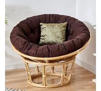 KIUGOP Papasan Chair Cushion, Round Papasan Chair, Cushion for Papasan Chair, Cushion, Polyrattan Chair, Hanging Chair Cushion, Papasan Chair Cushion, Brown, 110 x 110 cm