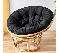 KIUGOP Papasan Chair Cushion, Round Papasan Chair, Cushion for Papasan Chair, Cushion, Polyrattan Chair, Hanging Chair Cushion, Papasan Chair Cushion, Black, 140 x 140 cm
