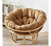 KIUGOP Papasan Chair Cushion, Round Papasan Cushion, Polyrattan Hanging Chair, Light Brown, 120 x 120 cm
