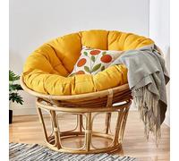 KIUGOP Papasan Chair Cushion, Round, Yellow, 120 x 120 cm