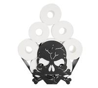 KIUGOP Toilet Paper Holder Skull Metal Toilet Roll Holder Toilet Roll Holder Vertical Paper Holder Toilet Paper Holder Towel Holder Craft Decoration for Bathroom Living Room Kitchen Hotel,Black