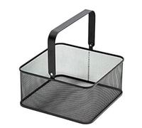 KIUGOP Wire Fruit Basket Storage Basket,Metal Mesh Wire Basket 20 X 20 X 23Cm Kitchen Baskets Fruit Basket with Handles All-Purpose Basket Universal Mesh Box for Kitchen, Bathroom, Pantry,Black