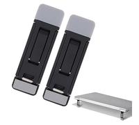 Kiuiom 2PCS Three Tilt Angle For Mini Laptop Stand,Portable Keyboard Riser,Adjustable Foldable Invisible Laptop Riser,Zinc Alloy Mini Laptop Stand,Self-Adhesive Keyboard Riser Feet,Black