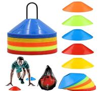 Kiuiom Football Cones Marker Disc Cones Sport Cones,Cones for Sports Training, Mini Football Cones Mesh Bag Flexible Agility Cones for Basketball Football Running Drills Sports Games Skating Kids