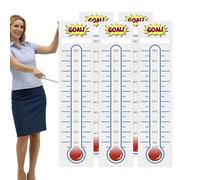 KIUKIUO 5 Pcs Fundraising Thermometer Goal Charts 10 x 40 Dry Erase Goal Trackers Chart Thermometer Goal Setting Wall Poster Vinyl Sticker for Home School Office Fundraising (Grey)
