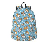 KiuLoam 17 Inch Backpack,Laptop Backpack Shoulder Bag School Bookbag Casual Daypack, Cute Corgi Dogs, One Size, Laptop Backpack