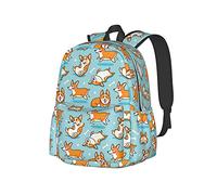 KiuLoam 17 Inch Backpack,Laptop Backpack Shoulder Bag School Bookbag Casual Daypack, Cute Corgi Dogs, One Size, Laptop Backpack