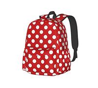 KiuLoam 17 Inch Backpack,Laptop Backpack Shoulder Bag School Bookbag Casual Daypack, Red White Polka Dot, One Size, Laptop Backpack