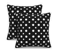 KiuLoam Black and White Polka Dot Throw Pillow Covers 18 x 18 Inch Set of 2 Modern Decorative Pillow Cases Square Cushion Covers for Bedroom Couch Bed Living Room Decor