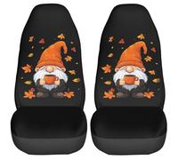 KiuLoam Funny Fall Season Gnome Car Accessories Interior Seat Covers for Women Girls, 2 Pcs Universal Fit Front Auto Seat Cover Protector for Vehicle Sedan SUV and Truck