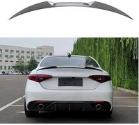 KIUYNHMSI Car Rear Spoiler for Alfa Romeo Giulia 2015-2024, Rear Wing Rear Trunk Spoiler Lip Roof Wing Aprons Spats Splitter Rear Trunk Car Styling,A/Carbon Fiber Look