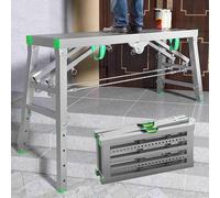 KIUYTQQ Adjustable Height Work Platform,Step Up Bench Ladder-Aluminium Lightweight Foldable Ladder-400kg Max-Work Scaffolding Step Stool(120cm/3.9ft)