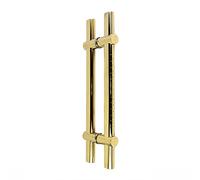 KIUYTQQ Gold Push and Pull Door Handle,Home Glass Door Knobs,Shower Screen Door Handle,Offices Glass Door Handrail,Silver Sliding Door Handle (Color : Gold, Size : 600mm)