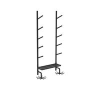 KIUYTQQ Yoga Mat Storage Rack Wall Mounted 2/3/4/5 Layer Iron Foam Roller Exercise Mats Holder for Home Gym Workout Black 103cm