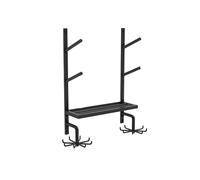 KIUYTQQ Yoga Mat Storage Rack Wall Mounted, 2/3/4/5 Layer Iron Shelf Organizer for Home Gym Workout with Foam Roller Holder, Black (85cm/33in)