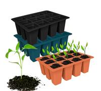 Kivinia 3 Pack Silicone Seed Starter Trays, 12 Cells Silicone Seed Tray Kit, Plant Germination Trays Gardening Starter Kit, Reusable Seed Starter Tray for Plant Germination, Seeds Growing