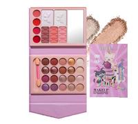 Kivinia Makeup Contour Palette Set, 4 Lipstick & 3 Blusher & 2 Highlighter & 20 Eyeshadow Make-Up Palettes Set, 29 Colors Waterproof Long Lasting All in One Multipurpose Makeup Gift Kit for Women