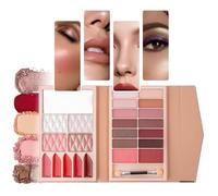 Kivinia Makeup Contour Palette Set, 5 Lipstick & 2 Blusher & 4 Highlighter & 12 Eyeshadow Make-Up Palettes Set, 23 Colors Waterproof Long Lasting All in One Multipurpose Makeup Gift Kit for Women