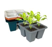 Kivinia Seed Starter Trays, 5 Pack 4 Cells Seed Starter Kit, Silicone Plant Germination Trays Gardening Starter Kit, Reusable Seed Starter Tray for Plant Germination, Seeds Growing