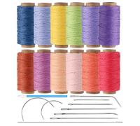 KIVISIN Trendy Color Waxed Thread 0.8mm, Heavy Duty Wax Polyester Cord 32 Yards String Spools Wax Coating for Bracelets Braiding, Micro Knotting, Sewing, Stitching, Book Binding, Micro Macrame Making