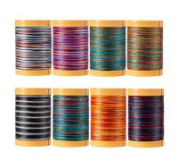 KIVISIN Variegated Round Waxed Thread 8 Colors Profoundly, 0.5mm Polyester Wax String, Segmented Dyeing Waxed Cord, 82Yards Spool for Braided Bracelets, Jewelry Making, Beading, Sewing, Crafting
