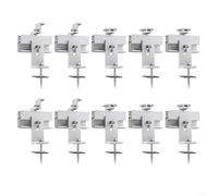 Kivivaka 10 Pack Solar Panel Holder Mount Kit Aluminium Alloy Z Brackets Clamps for Flat Sloped Roof Install