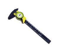 Kivivaka 150mm Plastic Vernier Caliper with Dial for Metric and Imperial Measurements, 0.1 mm Reading, 3-Way Function (Inner/Outer/Depth), Yellow