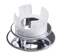 Kivivaka 2 Pack Bathroom Basin Sink Overflow Hole Cover Trim Ring, Chrome Finish ABS Plastic Replacement for 22mm-24mm (7/8") Openings, Silver