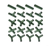 Kivivaka 20 Pack Greenhouse Frame Connectors 16mm, 5 Types Plastic Garden Structure Joints PVC and Metal Tubes, Stable Building Accessories Cold Frames and Plant Supports