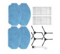 Kivivaka 4 Mop Pads 4 Side Brushes 2 Filters for MAMNV BR150 BR151 Robot for Vacuum Cleaner, for Replacement Parts Kit with Cleaning Brush