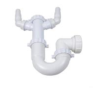 Kivivaka 40mm Sink Drain Pipe with U-Bend Trap, Flexible PP PVC Waste Hose for Kitchen Washing Machine Dishwasher, White