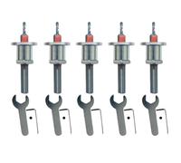 Kivivaka 5-Piece Adjustable Depth Countersink Drill Bit Set for Wood, 2.8-4mm Opening, 8mm Shank, with Stop Screw, High-Speed Steel