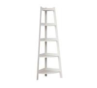 Kivivaka 5-Tier Corner Bookshelf Ladder Shelf Industrial Display Stand Living Room Bathroom Balcony White 106x30cm