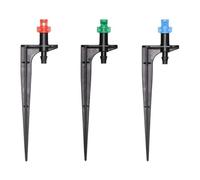 Kivivaka 50 Pack Garden Misting Nozzles, Degree Adjustable Sprinkler Heads Plant Irrigation, Green Blue Red Spray Jets with 4-7mm Hose Connection