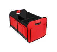 Kivivaka 60L Foldable Car Trunk Storage Organizer, Oxford Cloth Multi-Compartment Boot Tidy with Side Pockets for Tools and Luggage, Black(Red)