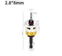 Kivivaka Adjustable Countersink Drill Bits with Depth Stop, Carbide Hex Shank for Woodworking, Yellow/Black 2.8×8mm