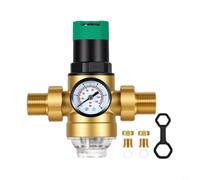 Kivivaka Adjustable Pressure Reducing Valve with Gauge Water Regulator for RV Kitchen 40 Filter(1/2-G thread)
