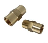 Kivivaka Brass Pipe Fittings Coupler 5/8-18RH Right-Hand Thread Hex Nipple Reducer Leak-Resistant Adapter for Copper Steel Tubing Reliable for Water Gas Hydraulic Air Oil Systems 1 or 2 Pieces(2Pcs)