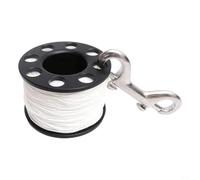 Kivivaka Compact Scuba Diving Finger Spool Reel 15M 30M 50M with 90mm Double Hook Snap Smooth Winding Mechanism for Divers(50m)