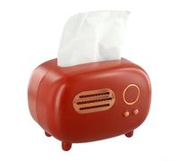 Kivivaka Decorative Radio Style Tissue Box With Paper Holder For Desktop Use Wet Wipes Container For Home Organizing(Red)