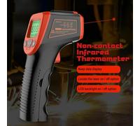 Kivivaka Digital Infrared Thermometer -50~600°C Handheld Non-Contact IR Temperature Gun with LCD Display, Adjustable Emissivity, 12:1 Distance-to-Spot Ratio, Red