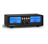 Kivivaka Dual VU Meter Audio Distributor Box, 4-Way Switcher for Stereo Mic Input, DB/ACG Display Mode with Remote Control(Blue backlight)